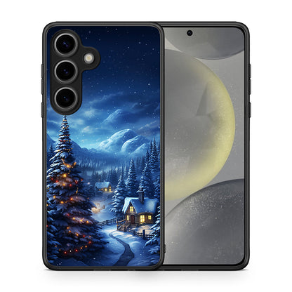 Θήκη Samsung Galaxy S25 Christmas Scenery από τη Smartfits με σχέδιο στο πίσω μέρος και μαύρο περίβλημα | Samsung Galaxy S25 Christmas Scenery case with colorful back and black bezels