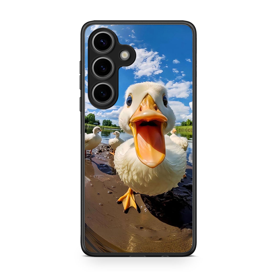 Samsung Galaxy S25 Duck Face θήκη από τη Smartfits με σχέδιο στο πίσω μέρος και μαύρο περίβλημα | Smartphone case with colorful back and black bezels by Smartfits