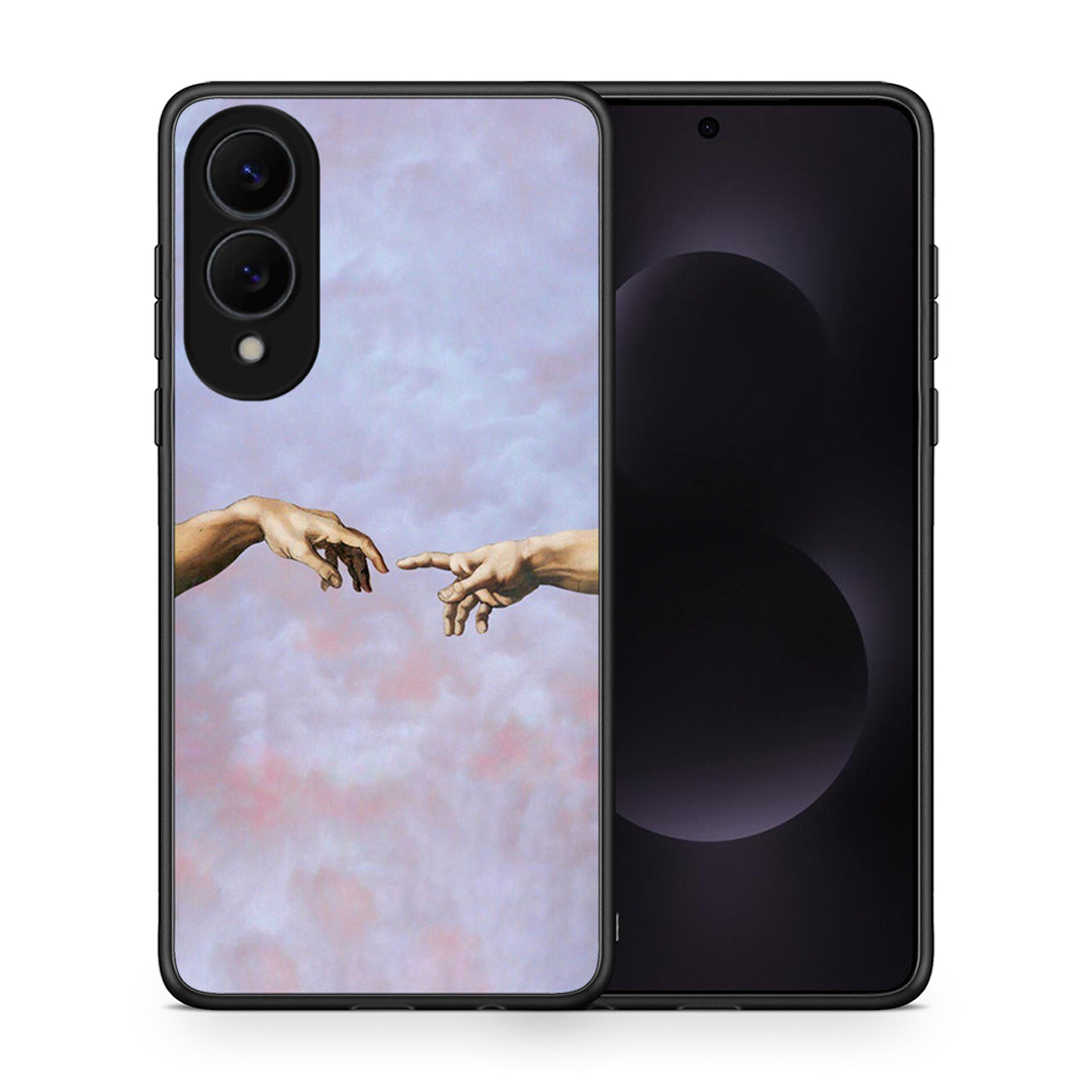 Θήκη Samsung Galaxy S25 Edge 5G Adam Hand από τη Smartfits με σχέδιο στο πίσω μέρος και μαύρο περίβλημα | Samsung Galaxy S25 Edge 5G Adam Hand case with colorful back and black bezels