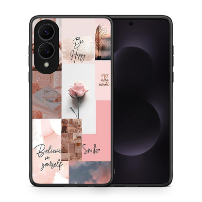Θήκη Samsung Galaxy S25 Edge 5G Aesthetic Collage από τη Smartfits με σχέδιο στο πίσω μέρος και μαύρο περίβλημα | Samsung Galaxy S25 Edge 5G Aesthetic Collage case with colorful back and black bezels