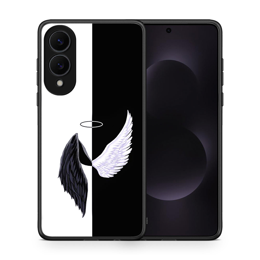 Θήκη Samsung Galaxy S25 Edge 5G Angels Demons από τη Smartfits με σχέδιο στο πίσω μέρος και μαύρο περίβλημα | Samsung Galaxy S25 Edge 5G Angels Demons case with colorful back and black bezels