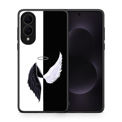 Θήκη Samsung Galaxy S25 Edge 5G Angels Demons από τη Smartfits με σχέδιο στο πίσω μέρος και μαύρο περίβλημα | Samsung Galaxy S25 Edge 5G Angels Demons case with colorful back and black bezels