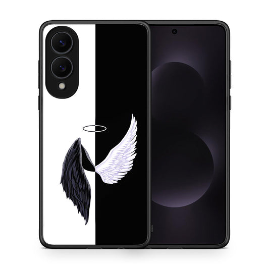 Θήκη Samsung Galaxy S25 Edge 5G Angels Demons από τη Smartfits με σχέδιο στο πίσω μέρος και μαύρο περίβλημα | Samsung Galaxy S25 Edge 5G Angels Demons case with colorful back and black bezels