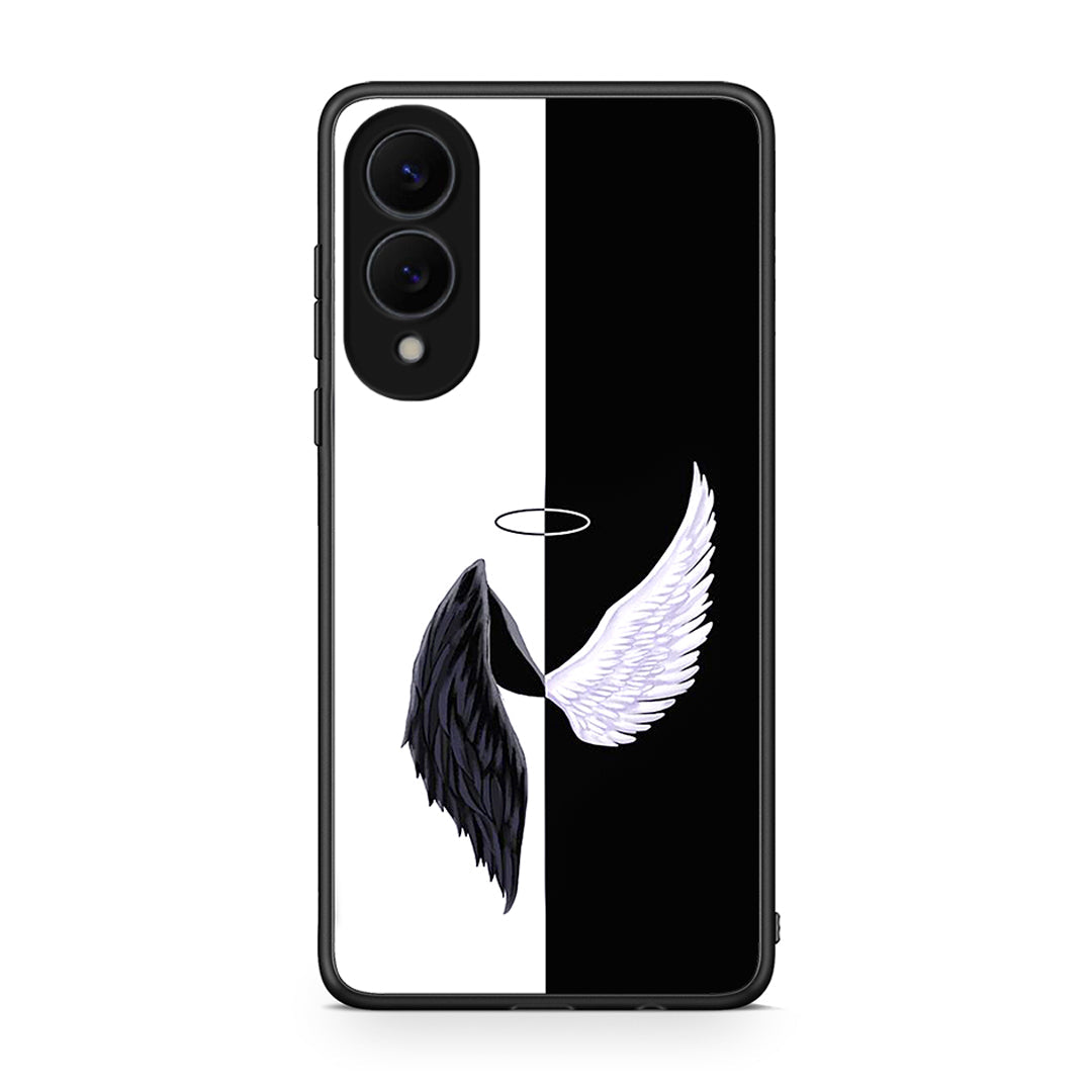 Samsung Galaxy S25 Edge 5G Angels Demons θήκη από τη Smartfits με σχέδιο στο πίσω μέρος και μαύρο περίβλημα | Smartphone case with colorful back and black bezels by Smartfits
