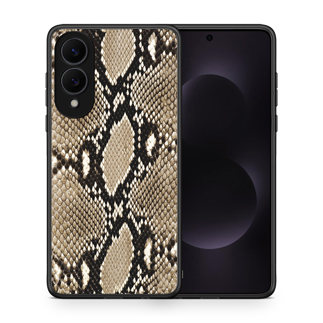 Θήκη Samsung Galaxy S25 Edge 5G Fashion Snake Animal από τη Smartfits με σχέδιο στο πίσω μέρος και μαύρο περίβλημα | Samsung Galaxy S25 Edge 5G Fashion Snake Animal case with colorful back and black bezels