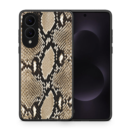 Θήκη Samsung Galaxy S25 Edge 5G Fashion Snake Animal από τη Smartfits με σχέδιο στο πίσω μέρος και μαύρο περίβλημα | Samsung Galaxy S25 Edge 5G Fashion Snake Animal case with colorful back and black bezels