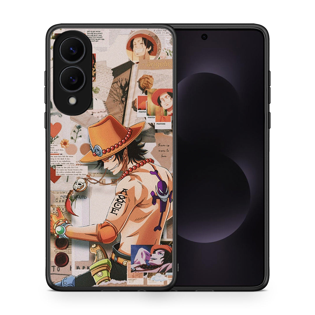 Θήκη Samsung Galaxy S25 Edge 5G Anime Collage από τη Smartfits με σχέδιο στο πίσω μέρος και μαύρο περίβλημα | Samsung Galaxy S25 Edge 5G Anime Collage case with colorful back and black bezels