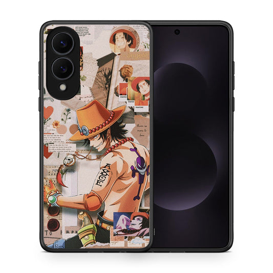 Θήκη Samsung Galaxy S25 Edge 5G Anime Collage από τη Smartfits με σχέδιο στο πίσω μέρος και μαύρο περίβλημα | Samsung Galaxy S25 Edge 5G Anime Collage case with colorful back and black bezels