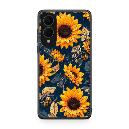 Samsung Galaxy S25 Edge 5G Autumn Sunflowers Θήκη από τη Smartfits με σχέδιο στο πίσω μέρος και μαύρο περίβλημα | Smartphone case with colorful back and black bezels by Smartfits