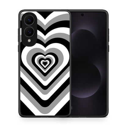 Θήκη Samsung Galaxy S25 Edge 5G Black Hearts από τη Smartfits με σχέδιο στο πίσω μέρος και μαύρο περίβλημα | Samsung Galaxy S25 Edge 5G Black Hearts case with colorful back and black bezels