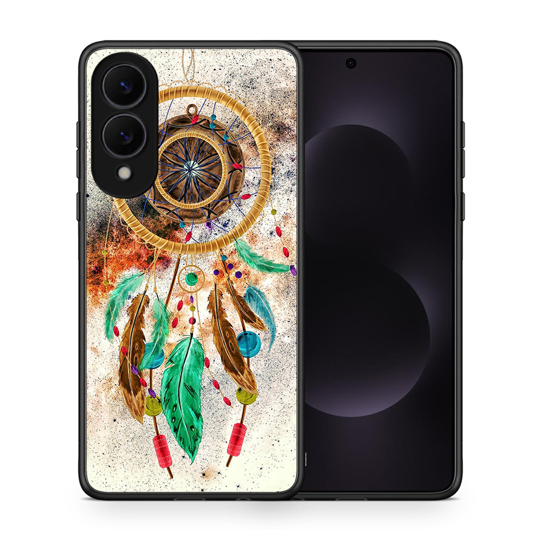 Θήκη Samsung Galaxy S25 Edge 5G DreamCatcher Boho από τη Smartfits με σχέδιο στο πίσω μέρος και μαύρο περίβλημα | Samsung Galaxy S25 Edge 5G DreamCatcher Boho case with colorful back and black bezels