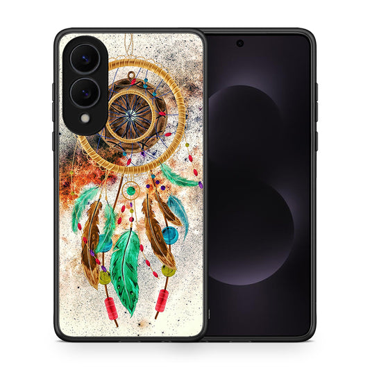 Θήκη Samsung Galaxy S25 Edge 5G DreamCatcher Boho από τη Smartfits με σχέδιο στο πίσω μέρος και μαύρο περίβλημα | Samsung Galaxy S25 Edge 5G DreamCatcher Boho case with colorful back and black bezels