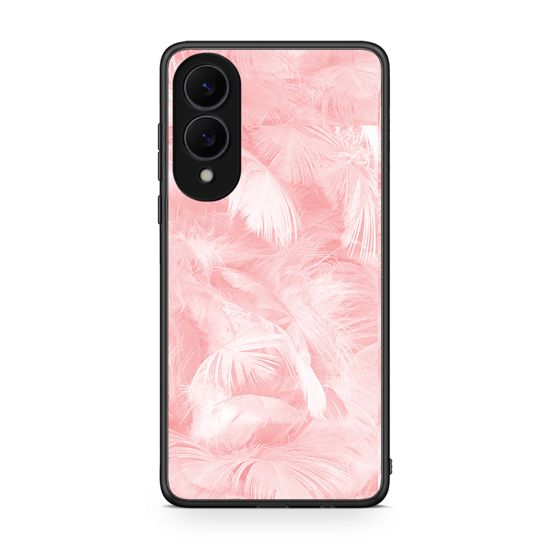 33 - Samsung Galaxy S25 Edge 5G Pink Feather Boho case, cover, bumper