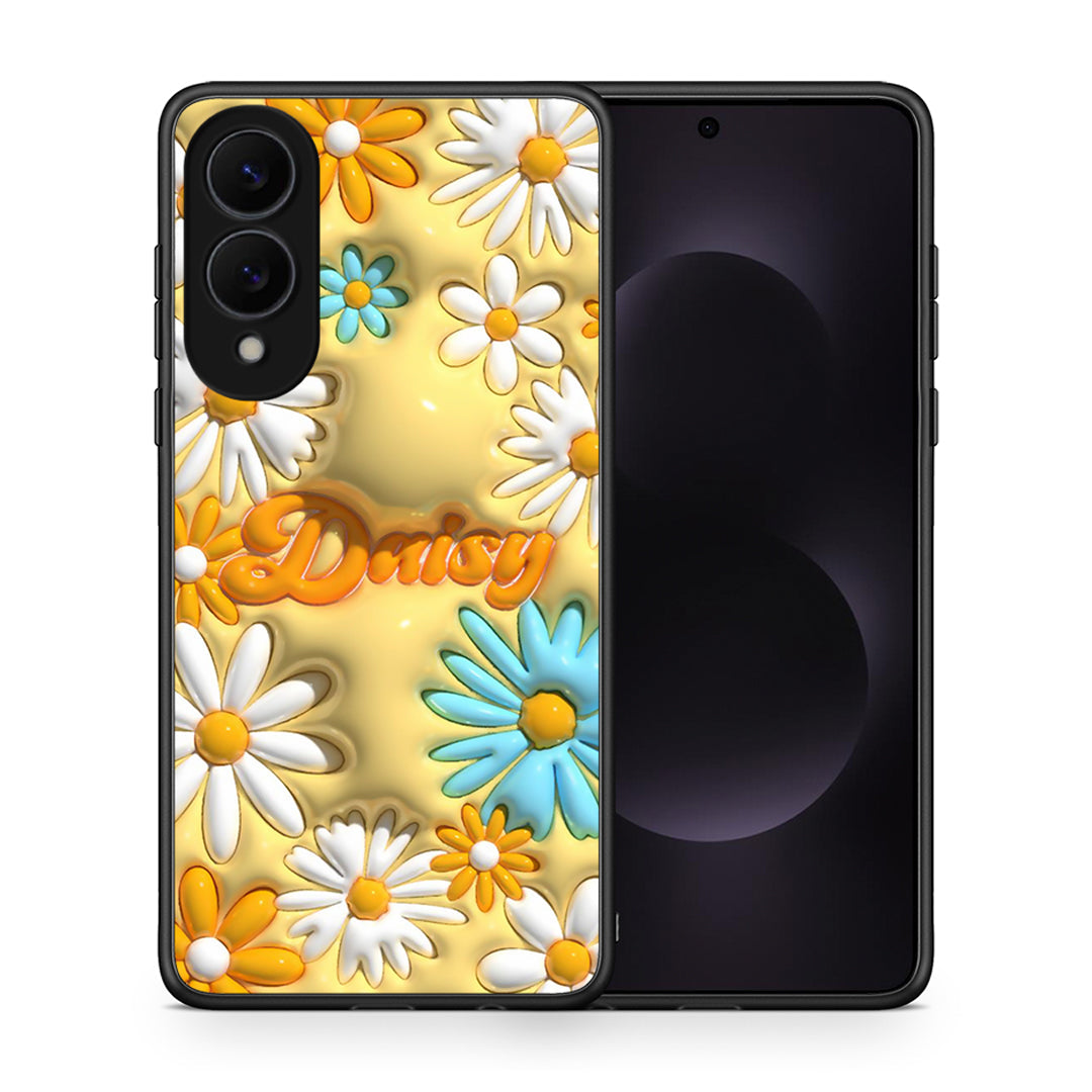 Θήκη Samsung Galaxy S25 Edge 5G Bubble Daisies από τη Smartfits με σχέδιο στο πίσω μέρος και μαύρο περίβλημα | Samsung Galaxy S25 Edge 5G Bubble Daisies case with colorful back and black bezels