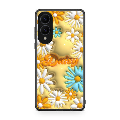 Samsung Galaxy S25 Edge 5G Bubble Daisies θήκη από τη Smartfits με σχέδιο στο πίσω μέρος και μαύρο περίβλημα | Smartphone case with colorful back and black bezels by Smartfits
