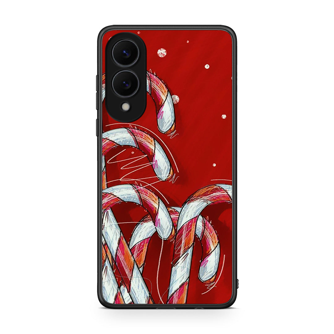 Samsung Galaxy S25 Edge 5G Candy Cane θήκη από τη Smartfits με σχέδιο στο πίσω μέρος και μαύρο περίβλημα | Smartphone case with colorful back and black bezels by Smartfits