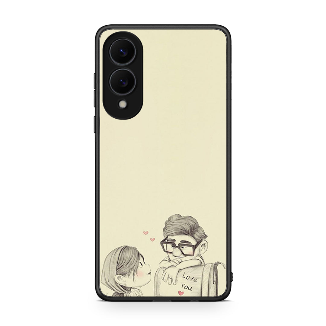 Samsung Galaxy S25 Edge 5G Carl And Ellie θήκη από τη Smartfits με σχέδιο στο πίσω μέρος και μαύρο περίβλημα | Smartphone case with colorful back and black bezels by Smartfits