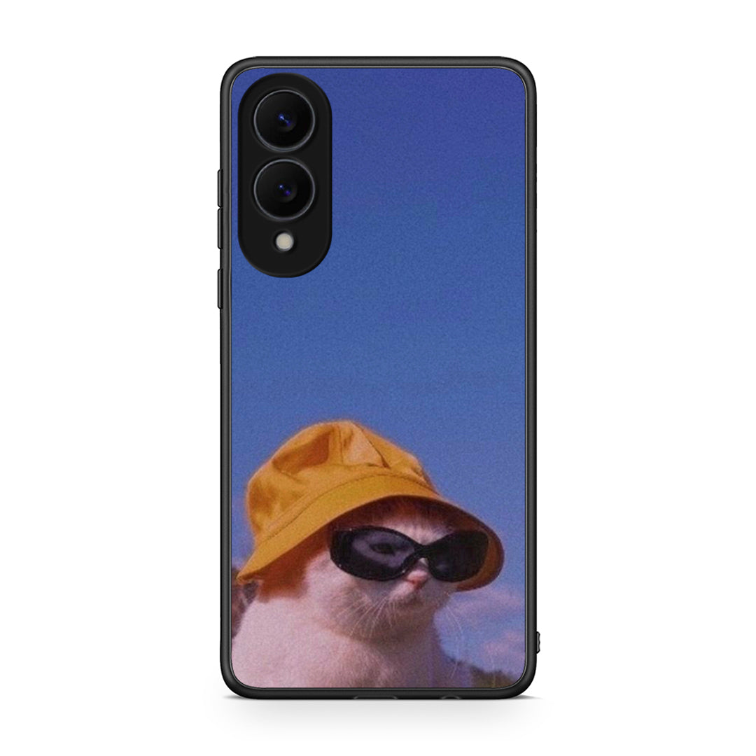 Samsung Galaxy S25 Edge 5G Cat Diva θήκη από τη Smartfits με σχέδιο στο πίσω μέρος και μαύρο περίβλημα | Smartphone case with colorful back and black bezels by Smartfits