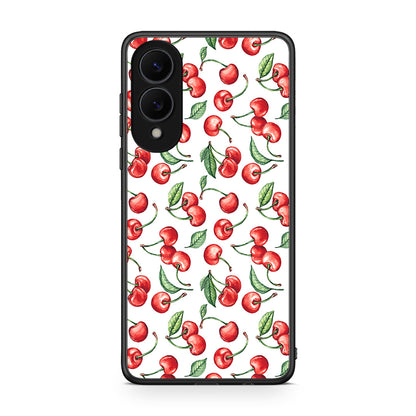 Samsung Galaxy S25 Edge 5G Cherry Summer θήκη από τη Smartfits με σχέδιο στο πίσω μέρος και μαύρο περίβλημα | Smartphone case with colorful back and black bezels by Smartfits