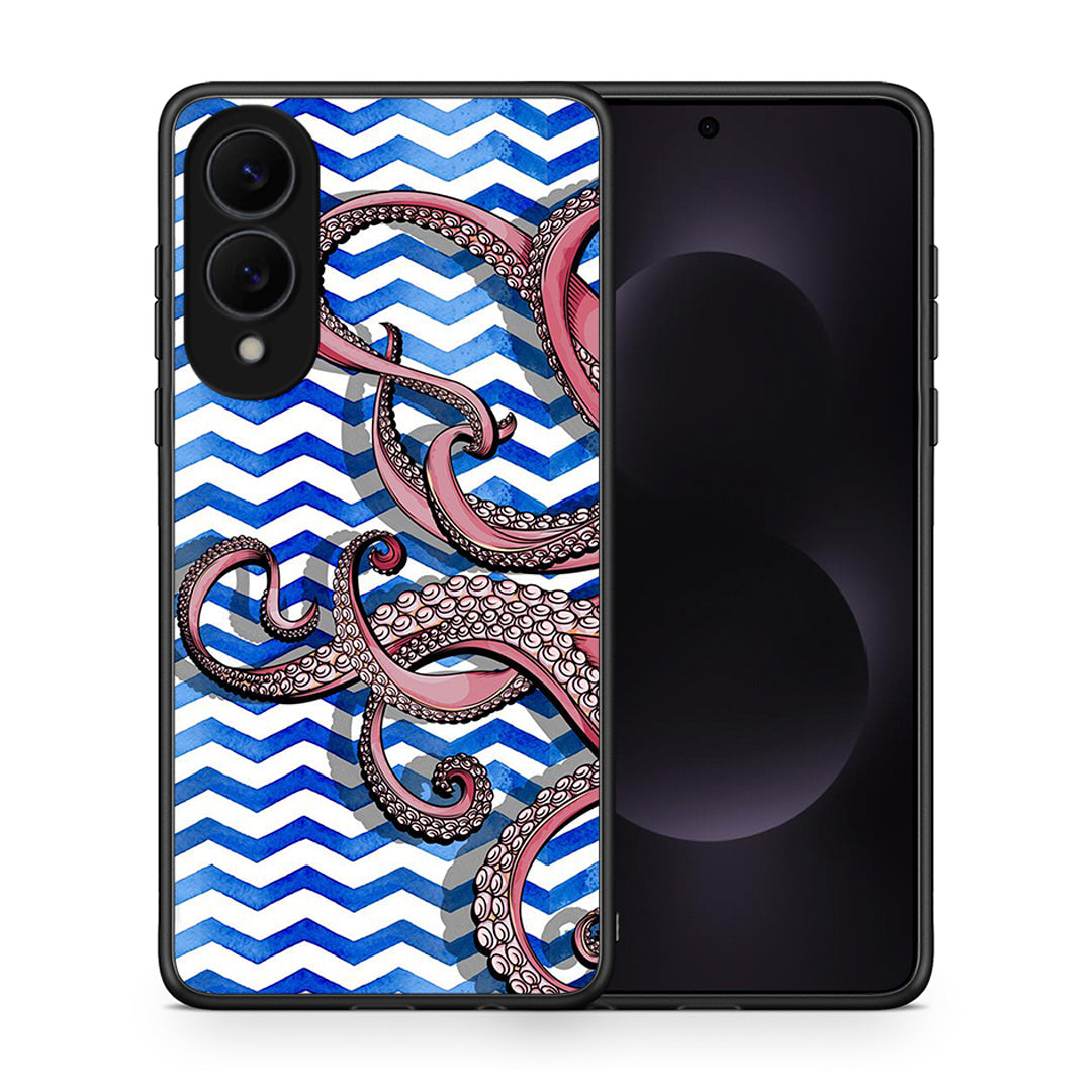 Θήκη Samsung Galaxy S25 Edge 5G Chevron Devilfish από τη Smartfits με σχέδιο στο πίσω μέρος και μαύρο περίβλημα | Samsung Galaxy S25 Edge 5G Chevron Devilfish case with colorful back and black bezels