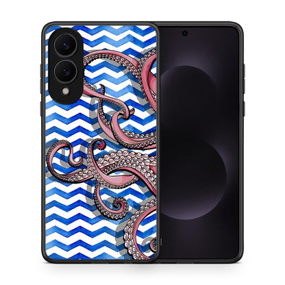 Θήκη Samsung Galaxy S25 Edge 5G Chevron Devilfish από τη Smartfits με σχέδιο στο πίσω μέρος και μαύρο περίβλημα | Samsung Galaxy S25 Edge 5G Chevron Devilfish case with colorful back and black bezels