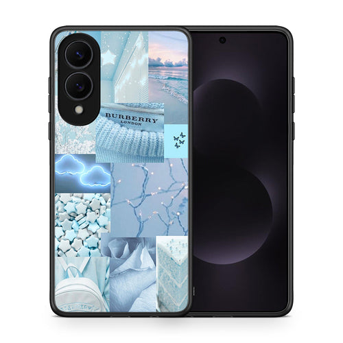 Θήκη Samsung Galaxy S25 Edge 5G Ciel Aesthetic Collage από τη Smartfits με σχέδιο στο πίσω μέρος και μαύρο περίβλημα | Samsung Galaxy S25 Edge 5G Ciel Aesthetic Collage case with colorful back and black bezels