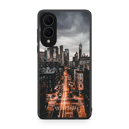 Samsung Galaxy S25 Edge 5G City Lights θήκη από τη Smartfits με σχέδιο στο πίσω μέρος και μαύρο περίβλημα | Smartphone case with colorful back and black bezels by Smartfits