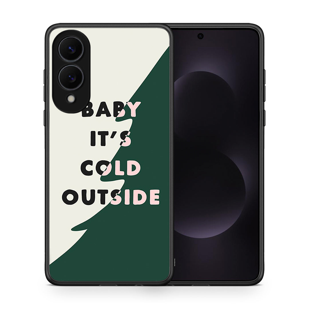 Θήκη Samsung Galaxy S25 Edge 5G Cold Outside από τη Smartfits με σχέδιο στο πίσω μέρος και μαύρο περίβλημα | Samsung Galaxy S25 Edge 5G Cold Outside case with colorful back and black bezels