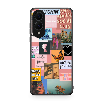 Samsung Galaxy S25 Edge 5G Collage Bitchin Θήκη Αγίου Βαλεντίνου από τη Smartfits με σχέδιο στο πίσω μέρος και μαύρο περίβλημα | Smartphone case with colorful back and black bezels by Smartfits