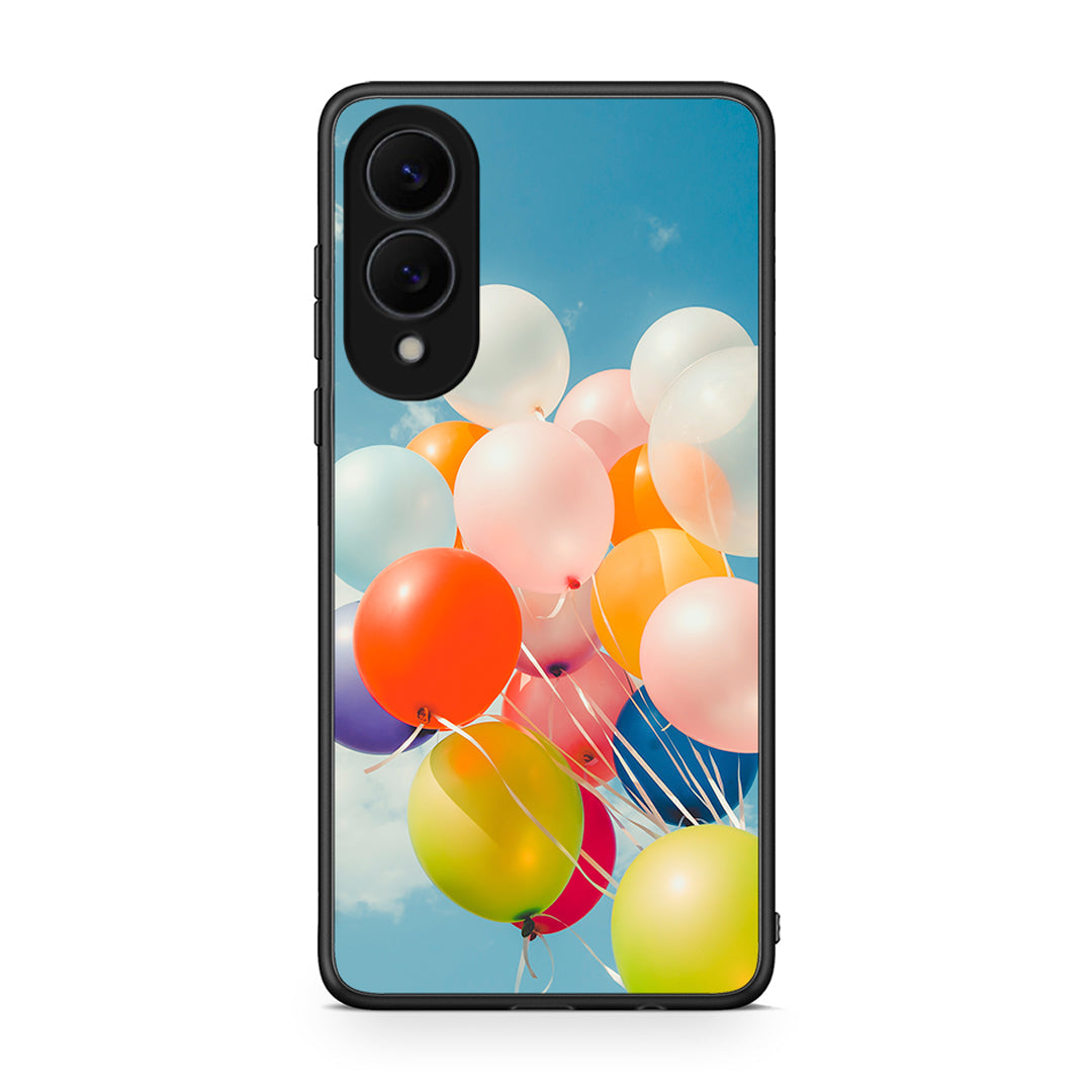 Samsung Galaxy S25 Edge 5G Colorful Balloons θήκη από τη Smartfits με σχέδιο στο πίσω μέρος και μαύρο περίβλημα | Smartphone case with colorful back and black bezels by Smartfits
