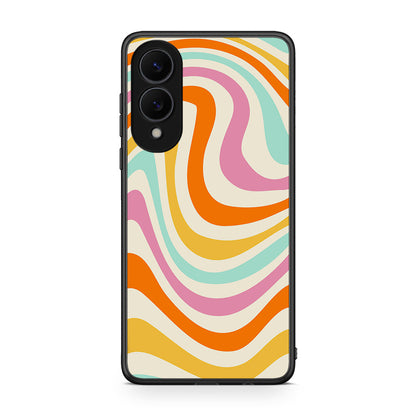 Samsung Galaxy S25 Edge 5G Colourful Waves θήκη από τη Smartfits με σχέδιο στο πίσω μέρος και μαύρο περίβλημα | Smartphone case with colorful back and black bezels by Smartfits