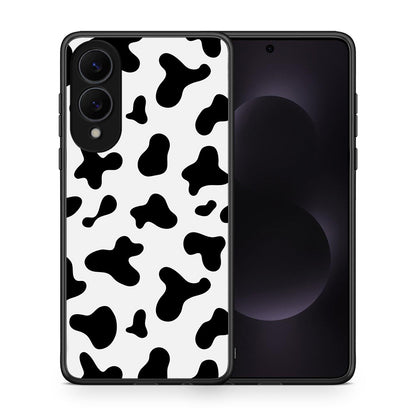 Θήκη Samsung Galaxy S25 Edge 5G Cow Print από τη Smartfits με σχέδιο στο πίσω μέρος και μαύρο περίβλημα | Samsung Galaxy S25 Edge 5G Cow Print case with colorful back and black bezels