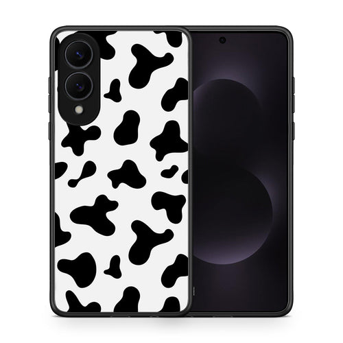 Θήκη Samsung Galaxy S25 Edge 5G Cow Print από τη Smartfits με σχέδιο στο πίσω μέρος και μαύρο περίβλημα | Samsung Galaxy S25 Edge 5G Cow Print case with colorful back and black bezels