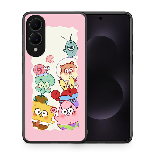 Θήκη Samsung Galaxy S25 Edge 5G Cute Companion από τη Smartfits με σχέδιο στο πίσω μέρος και μαύρο περίβλημα | Samsung Galaxy S25 Edge 5G Cute Companion case with colorful back and black bezels