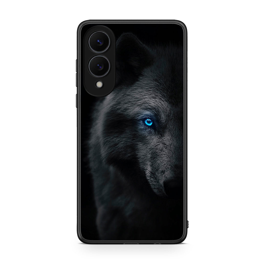 Samsung Galaxy S25 Edge 5G Dark Wolf θήκη από τη Smartfits με σχέδιο στο πίσω μέρος και μαύρο περίβλημα | Smartphone case with colorful back and black bezels by Smartfits