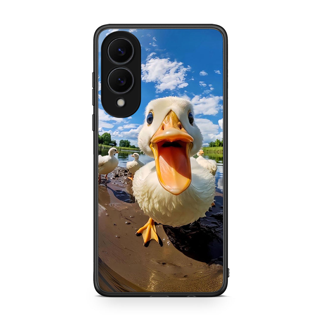 Samsung Galaxy S25 Edge 5G Duck Face θήκη από τη Smartfits με σχέδιο στο πίσω μέρος και μαύρο περίβλημα | Smartphone case with colorful back and black bezels by Smartfits