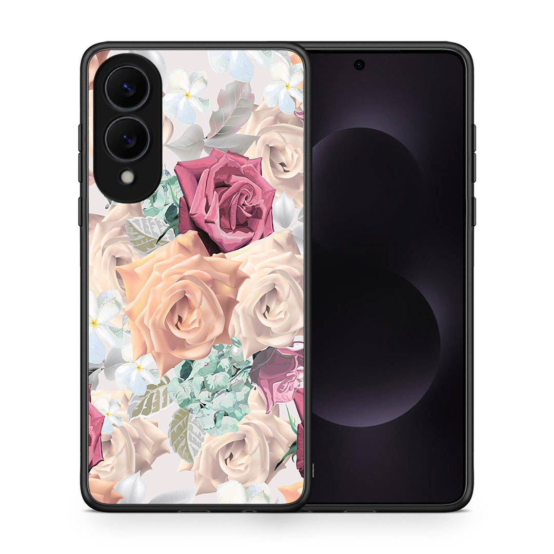 Θήκη Samsung Galaxy S25 Edge 5G Bouquet Floral από τη Smartfits με σχέδιο στο πίσω μέρος και μαύρο περίβλημα | Samsung Galaxy S25 Edge 5G Bouquet Floral case with colorful back and black bezels