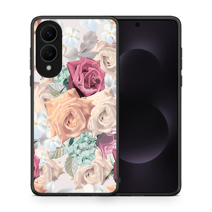 Θήκη Samsung Galaxy S25 Edge 5G Bouquet Floral από τη Smartfits με σχέδιο στο πίσω μέρος και μαύρο περίβλημα | Samsung Galaxy S25 Edge 5G Bouquet Floral case with colorful back and black bezels