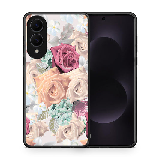 Θήκη Samsung Galaxy S25 Edge 5G Bouquet Floral από τη Smartfits με σχέδιο στο πίσω μέρος και μαύρο περίβλημα | Samsung Galaxy S25 Edge 5G Bouquet Floral case with colorful back and black bezels