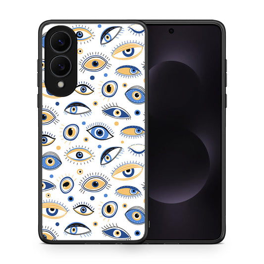 Θήκη Samsung Galaxy S25 Edge 5G Ftou Ftou από τη Smartfits με σχέδιο στο πίσω μέρος και μαύρο περίβλημα | Samsung Galaxy S25 Edge 5G Ftou Ftou case with colorful back and black bezels