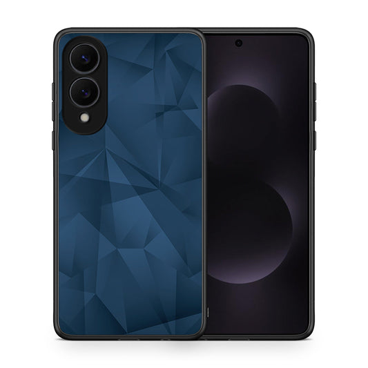 Θήκη Samsung Galaxy S25 Edge 5G Blue Abstract Geometric από τη Smartfits με σχέδιο στο πίσω μέρος και μαύρο περίβλημα | Samsung Galaxy S25 Edge 5G Blue Abstract Geometric case with colorful back and black bezels