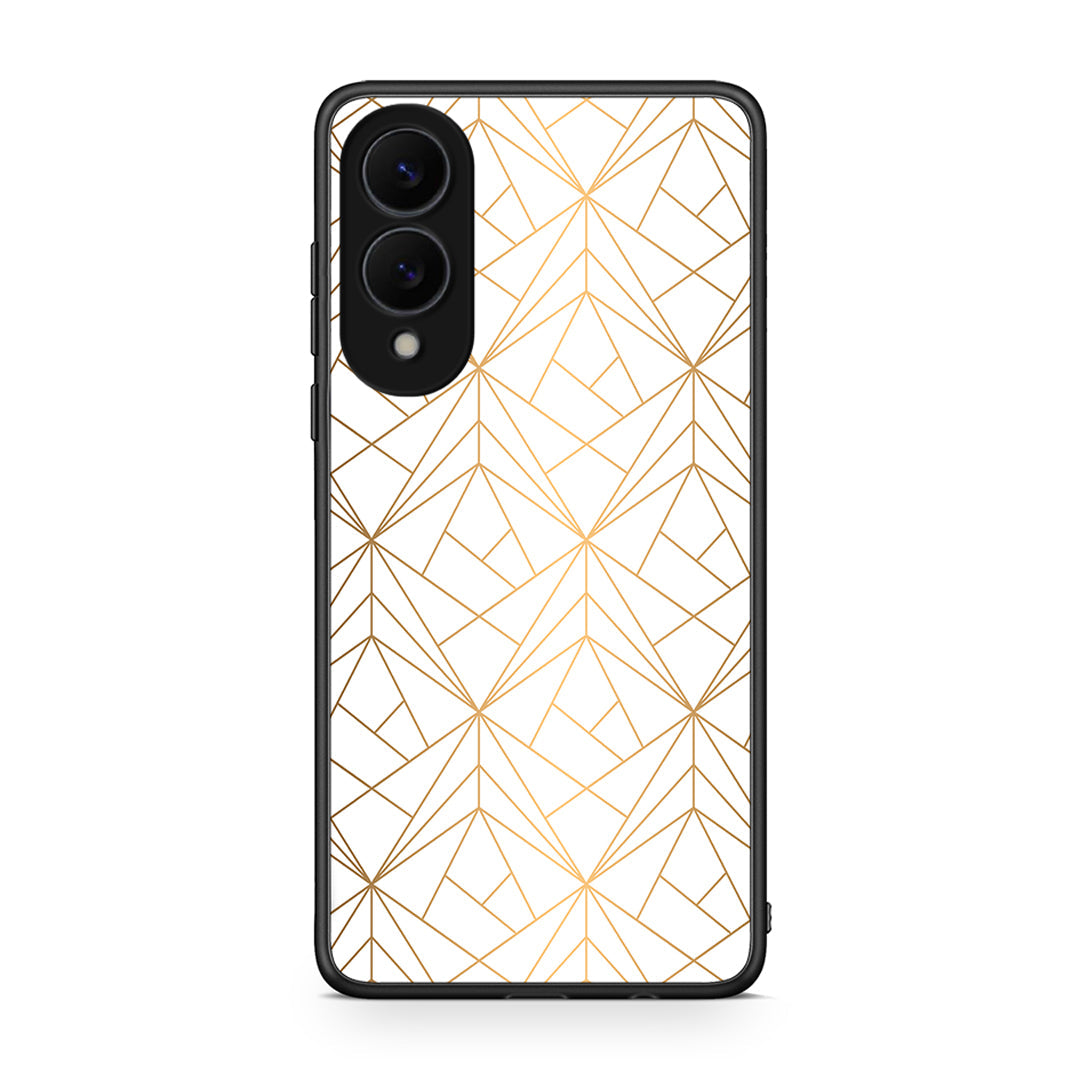 111 - Samsung Galaxy S25 Edge 5G Luxury White Geometric case, cover, bumper