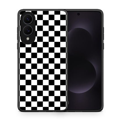 Θήκη Samsung Galaxy S25 Edge 5G Squares Geometric από τη Smartfits με σχέδιο στο πίσω μέρος και μαύρο περίβλημα | Samsung Galaxy S25 Edge 5G Squares Geometric case with colorful back and black bezels
