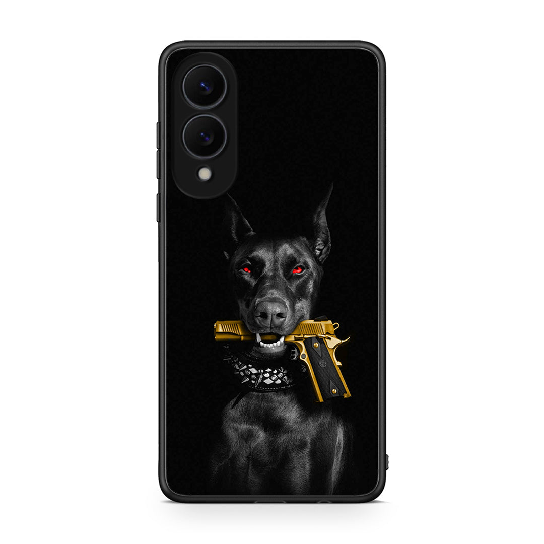 Samsung Galaxy S25 Edge 5G Golden Gun Θήκη Αγίου Βαλεντίνου από τη Smartfits με σχέδιο στο πίσω μέρος και μαύρο περίβλημα | Smartphone case with colorful back and black bezels by Smartfits