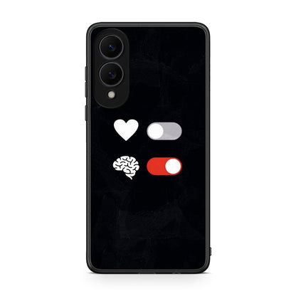 Samsung Galaxy S25 Edge 5G Heart Vs Brain Θήκη Αγίου Βαλεντίνου από τη Smartfits με σχέδιο στο πίσω μέρος και μαύρο περίβλημα | Smartphone case with colorful back and black bezels by Smartfits