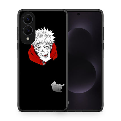 Θήκη Samsung Galaxy S25 Edge 5G Itadori Anime από τη Smartfits με σχέδιο στο πίσω μέρος και μαύρο περίβλημα | Samsung Galaxy S25 Edge 5G Itadori Anime case with colorful back and black bezels