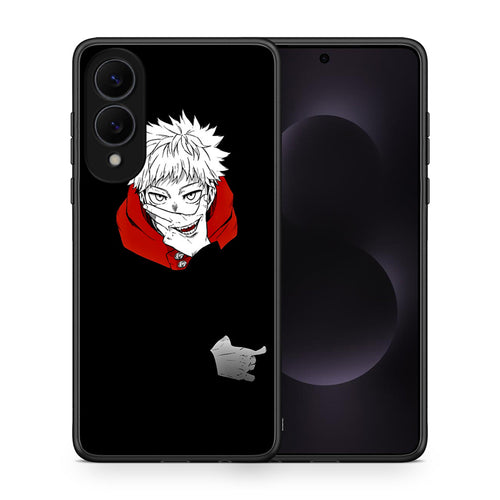 Θήκη Samsung Galaxy S25 Edge 5G Itadori Anime από τη Smartfits με σχέδιο στο πίσω μέρος και μαύρο περίβλημα | Samsung Galaxy S25 Edge 5G Itadori Anime case with colorful back and black bezels