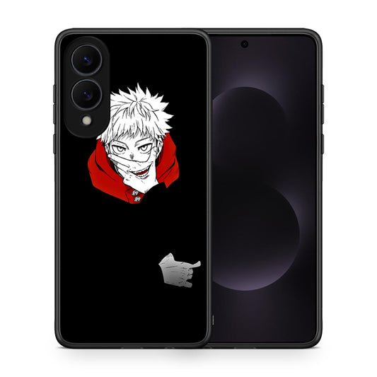 Θήκη Samsung Galaxy S25 Edge 5G Itadori Anime από τη Smartfits με σχέδιο στο πίσω μέρος και μαύρο περίβλημα | Samsung Galaxy S25 Edge 5G Itadori Anime case with colorful back and black bezels