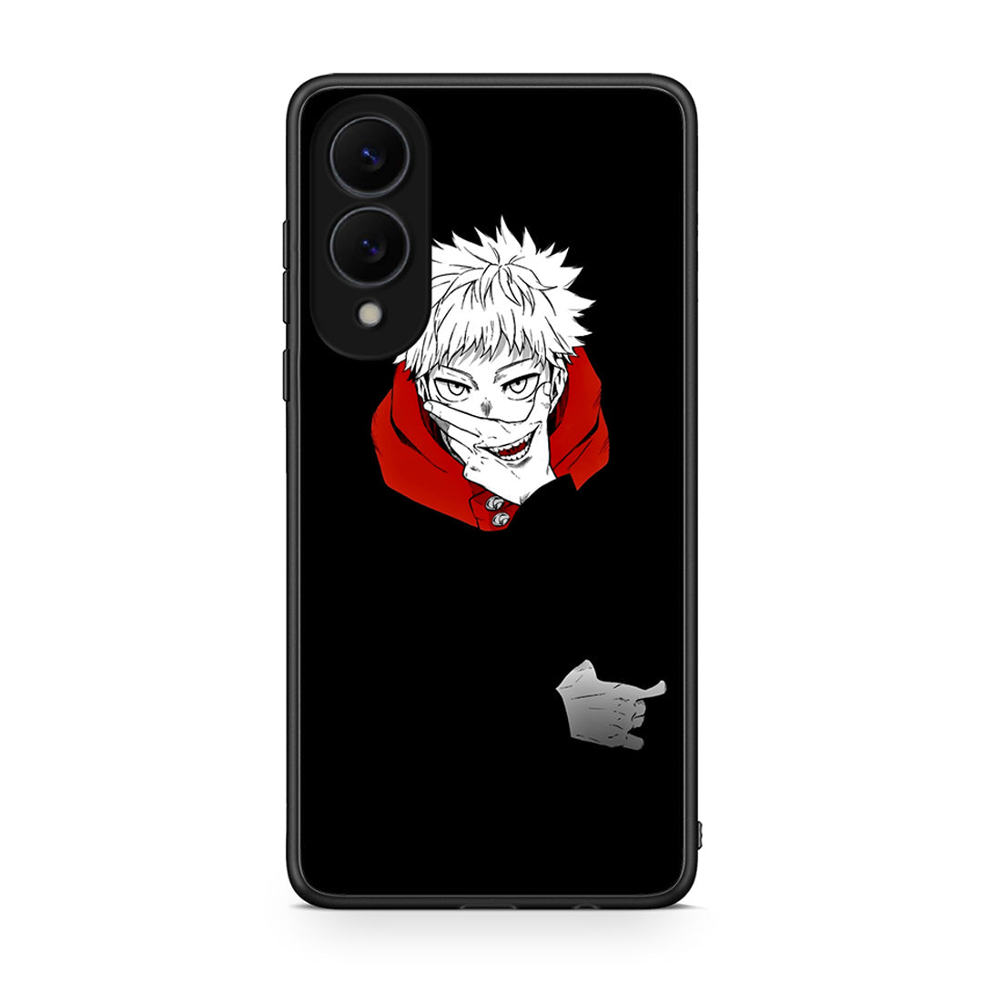 Samsung Galaxy S25 Edge 5G Itadori Anime θήκη από τη Smartfits με σχέδιο στο πίσω μέρος και μαύρο περίβλημα | Smartphone case with colorful back and black bezels by Smartfits