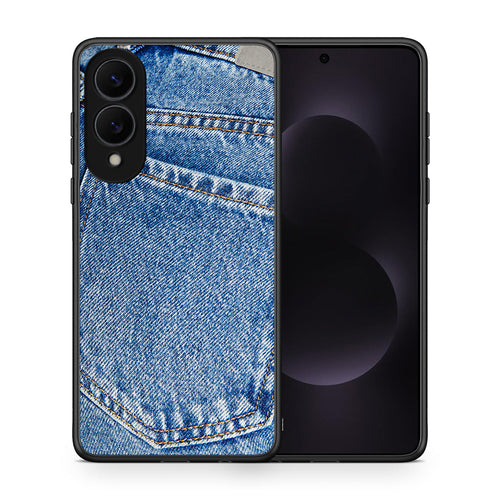 Θήκη Samsung Galaxy S25 Edge 5G Jeans Pocket από τη Smartfits με σχέδιο στο πίσω μέρος και μαύρο περίβλημα | Samsung Galaxy S25 Edge 5G Jeans Pocket case with colorful back and black bezels